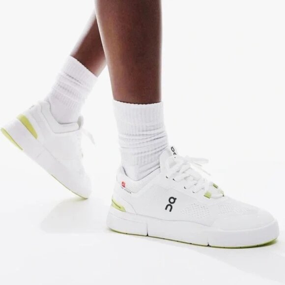 On Running THE ROGER Spin Men's Size 11.5 Undyed White/Zest Lime Green - Picture 1 of 10